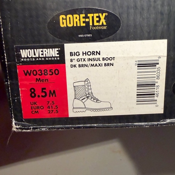 Wolverine GORE-TEX big horn Dark Brown Boots size 8.5 main image 12